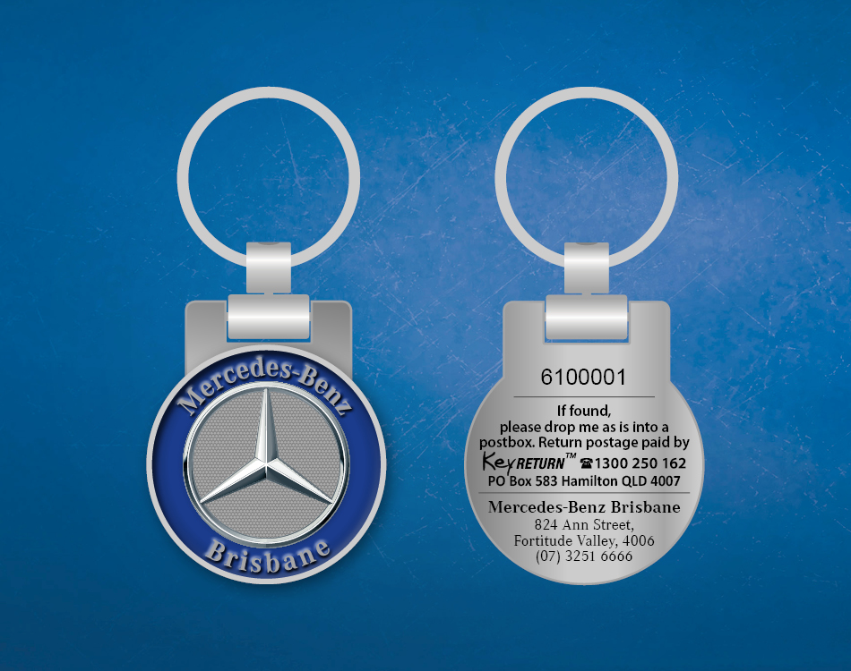 Mercedes Benz Brisbane Front and Back Personalised Keyring
