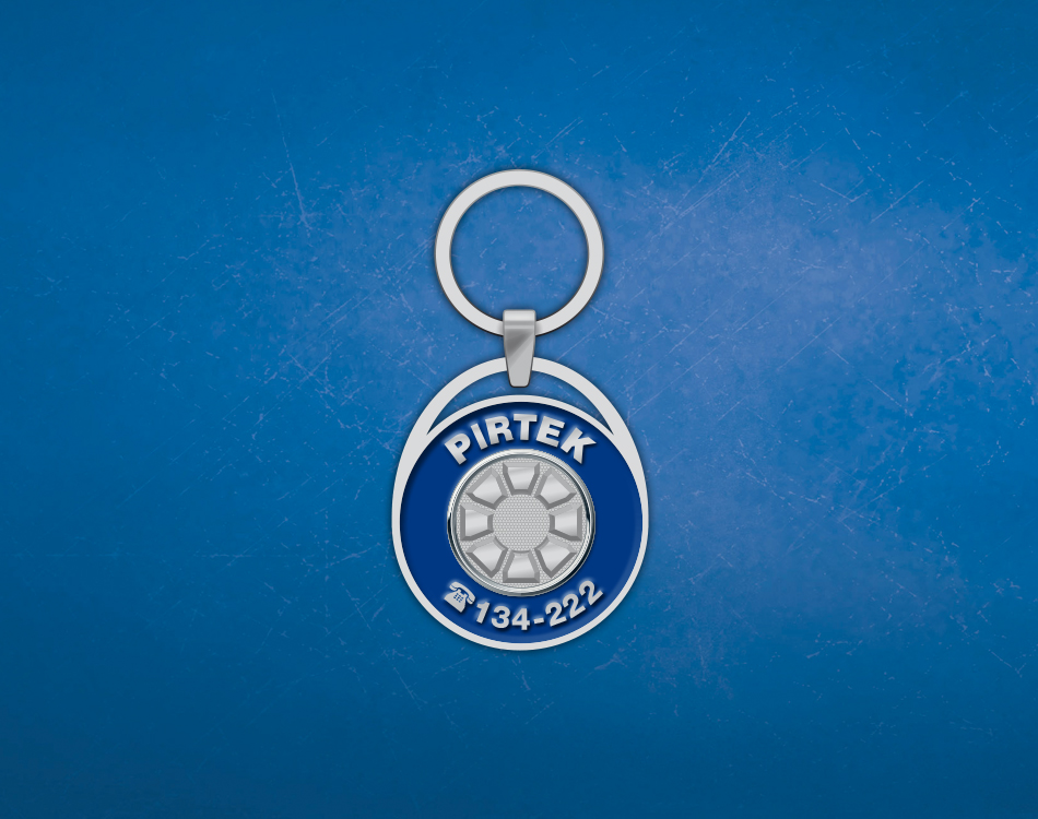 pirtek_front personalised branded keyring