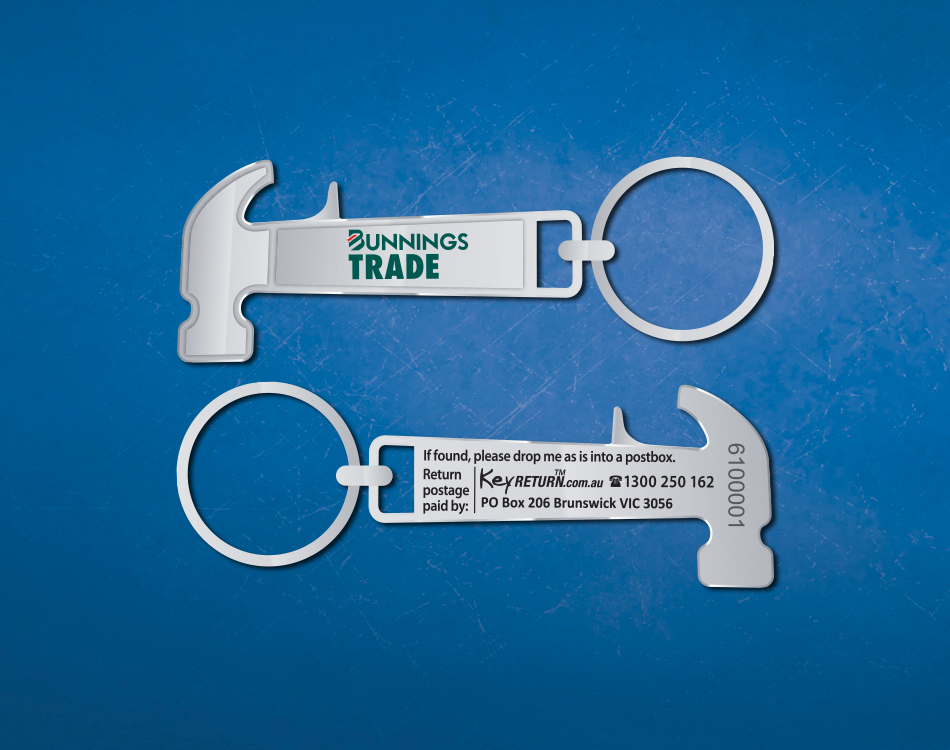 Image of Bunnings keyring Front & Back Personalised Keyring