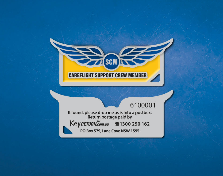 CareFlight branded metal keyring