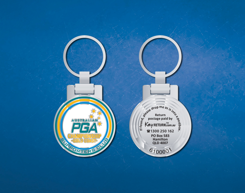 PGA branded keyring Front & Back